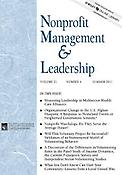 Imagen de portada de la revista Nonprofit management and leadership