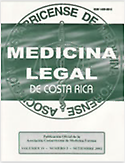 Imagen de portada de la revista Medicina legal de Costa Rica
