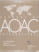 Imagen de portada de la revista Journal of AOAC International