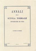 Imagen de portada de la revista Annali della Scuola Normale Superiore di Pisa. Classe di scienze