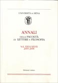 Imagen de portada de la revista Annali della Facoltà di Lettere e Filosofia