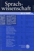 Imagen de portada de la revista Sprachwissenschaft